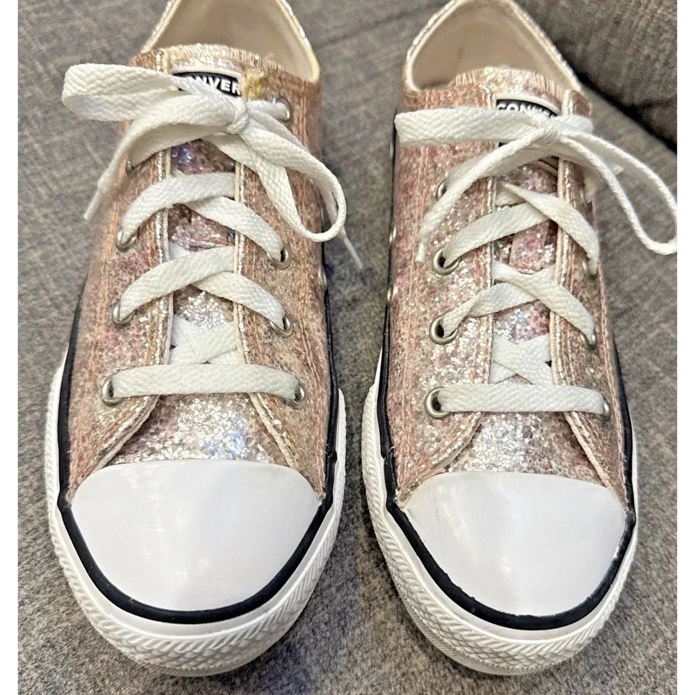 Converse All Star Girls Shoes Size 3 Glitter Pink